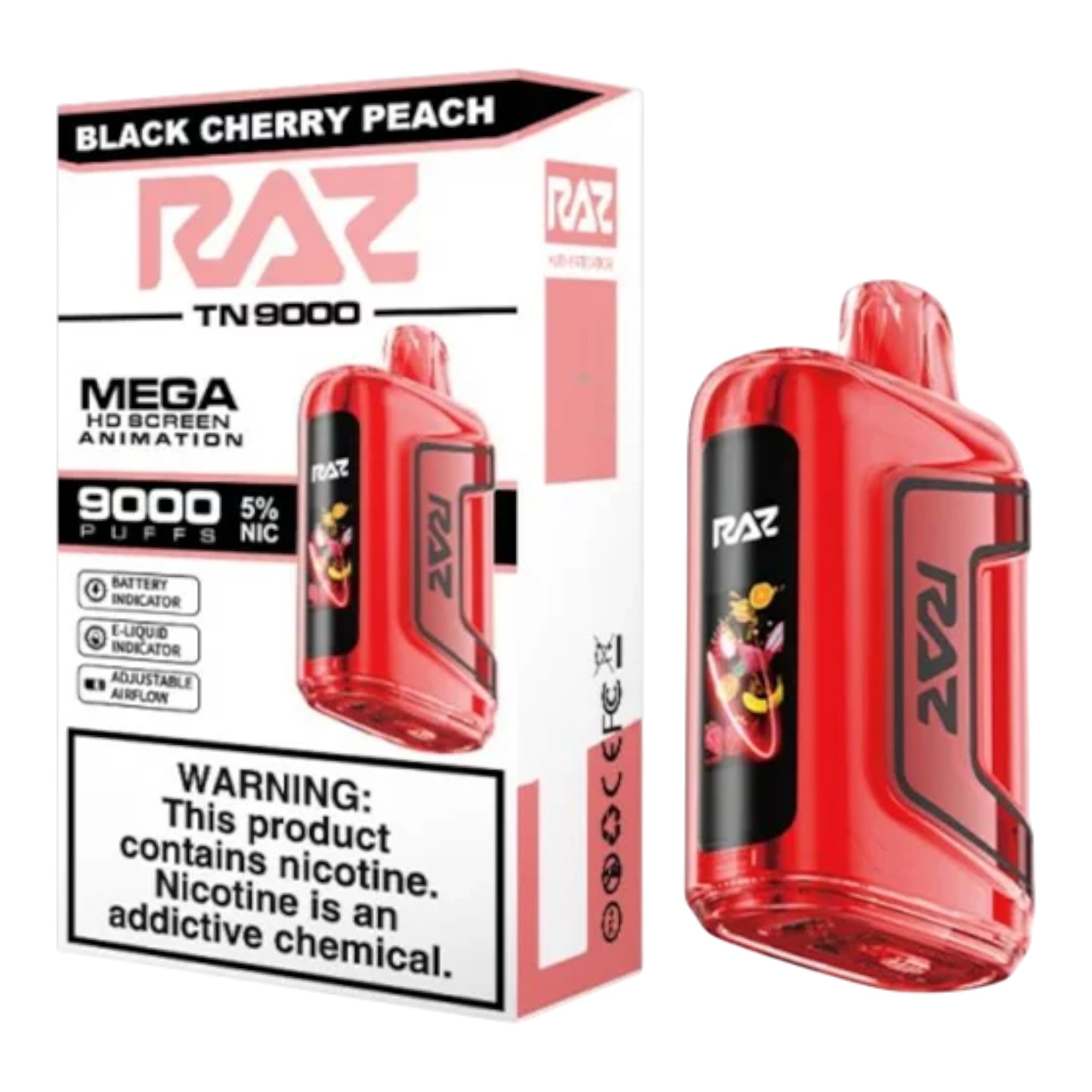 RAZ 9K • BLACK CHERRY PEACH - RAZ 9K BLACK CHERRY PEACH