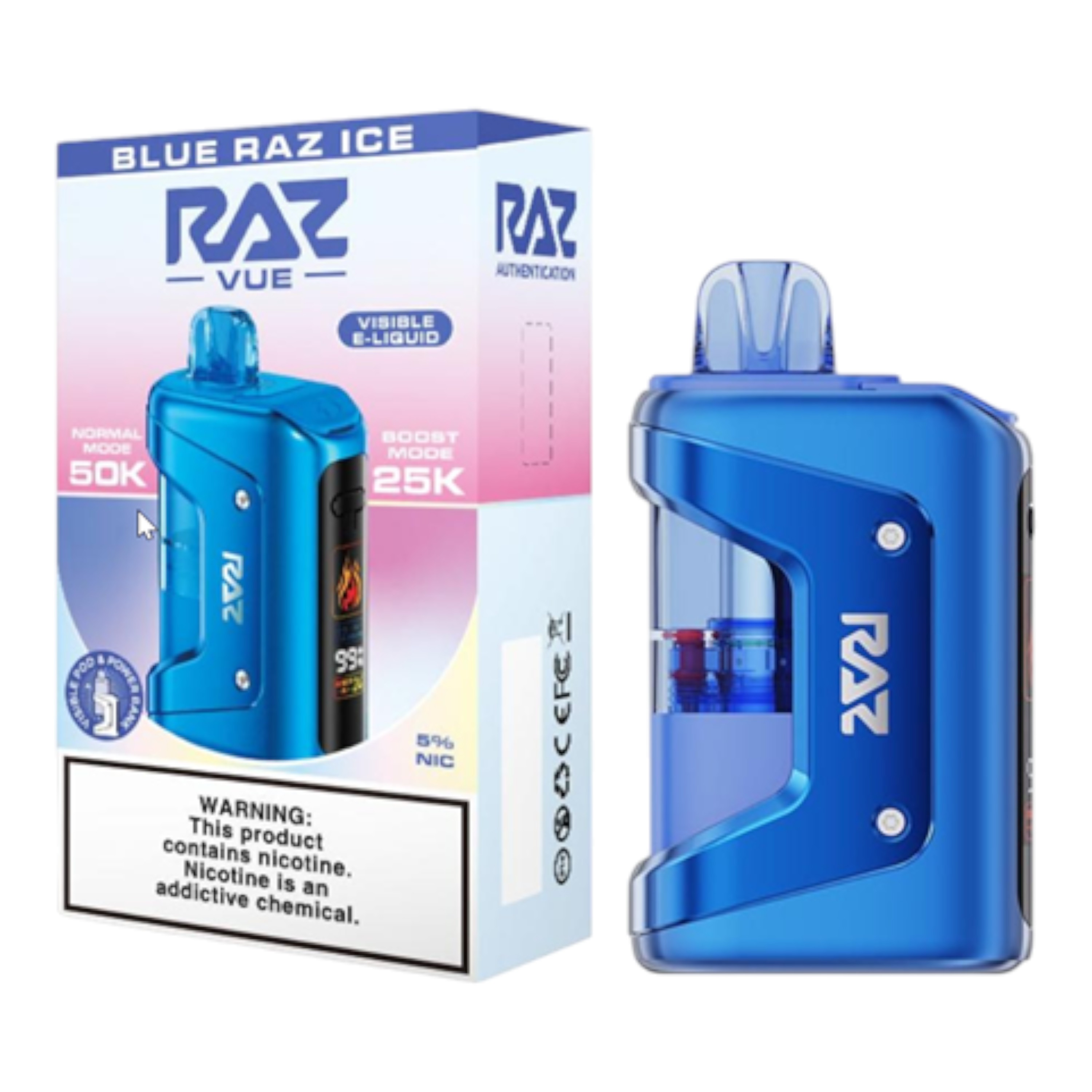 RAZ VUE 50K KIT • BLUE RAZ ICE - RAZ VUE KIT 50K BLUE RAZ ICE