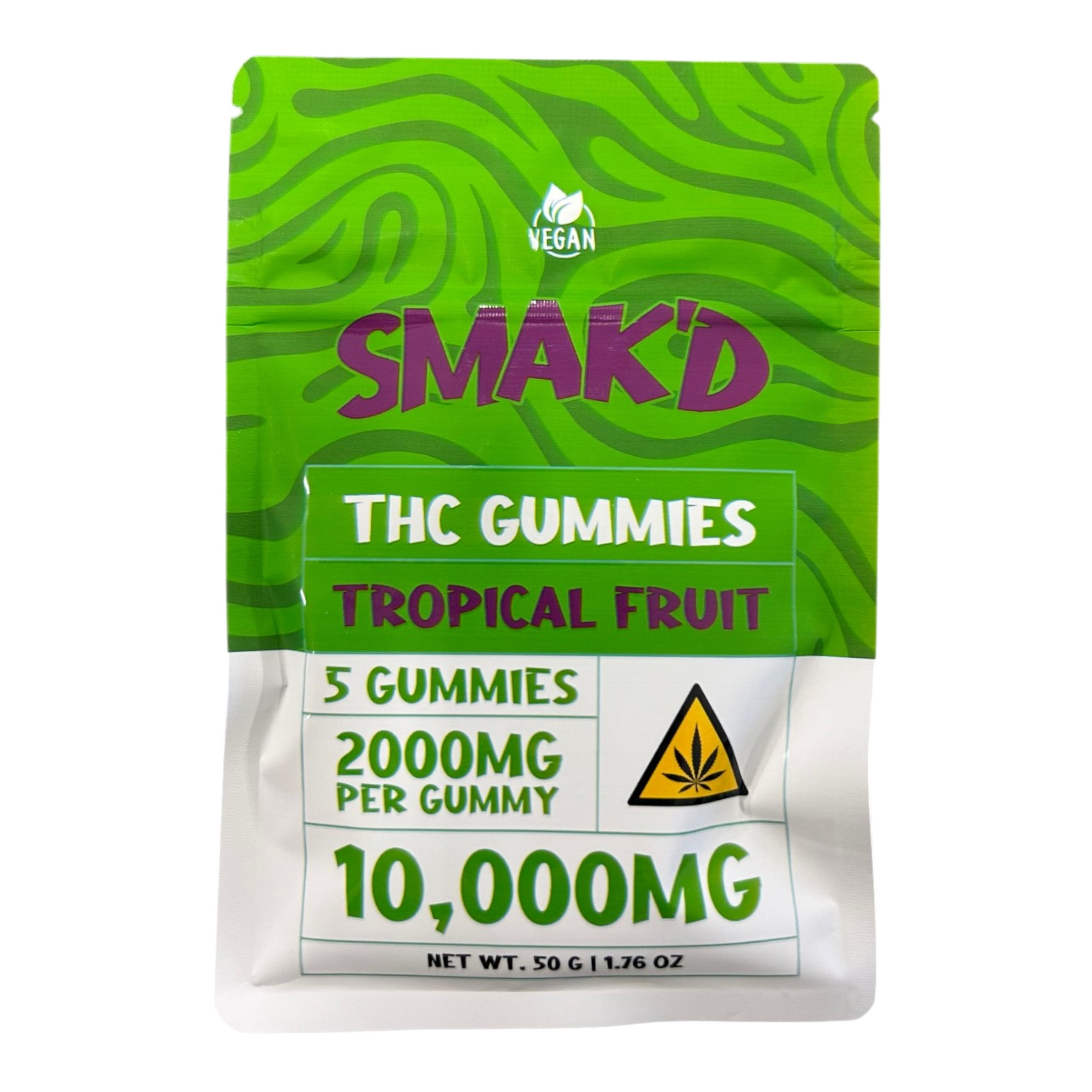 SMAKD GUMMIES 5PK 10K MG • TROPICAL FRUIT - SMAKD GUMMIES 5PK 10K MG TROPICAL FRUIT
